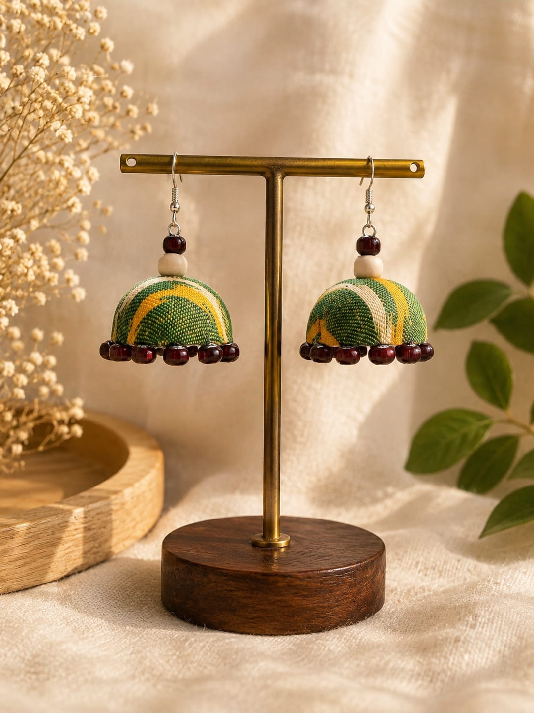OLIVE GREEN BEADED ZHUMKI