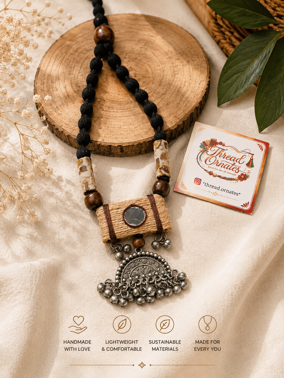 IVORY THREADED CHARM NECKLACE