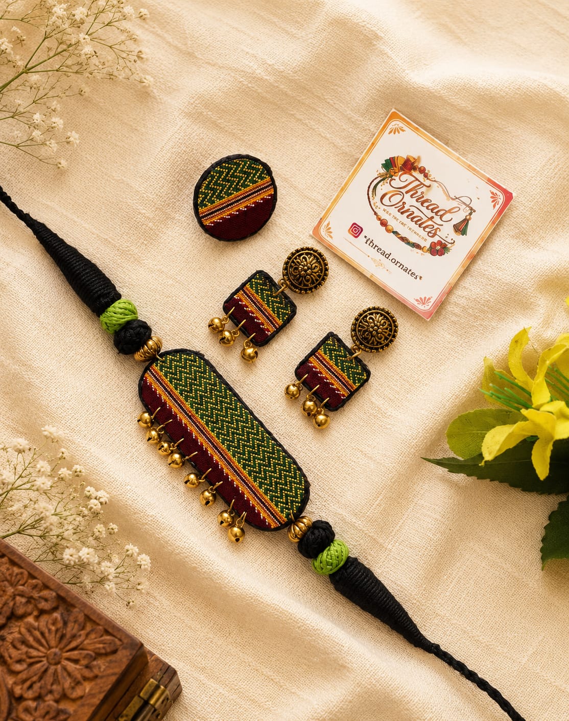 GREEN ZIGZAG KHAN CHOKER (खण चोकर)