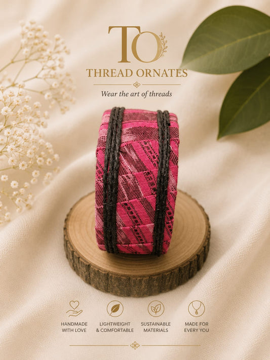 PINK BROAD FABRIC BANGLE
