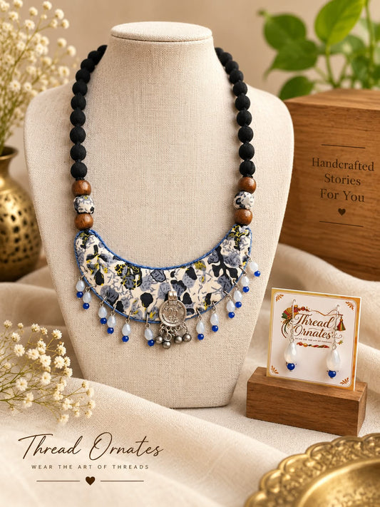 IVORY BLUE CHANDRKALA NECKLACE