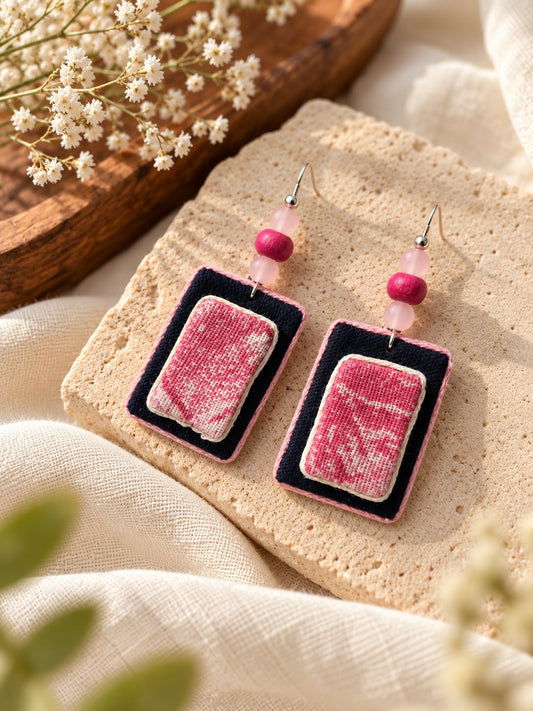 BERRY FABRIC EARRINGS