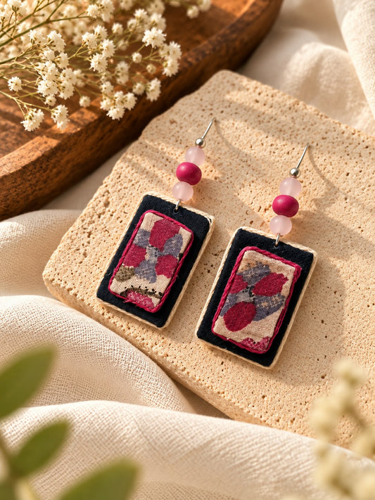 BLUSH FABRIC EARRINGS