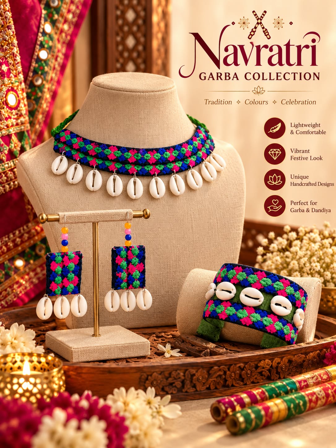 BLUE PINK KOURI CHOKER SET